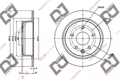 Тормозной диск DJ PARTS BD1290